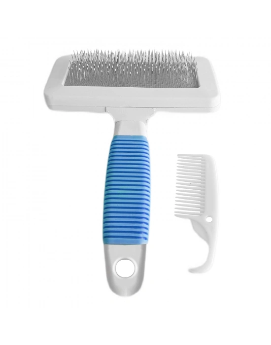 Markapet Temizleme Aparatlı Kedi Köpek Tarağı 7 cm-14 cm Small Mavi