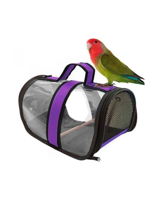 Markapet Tünekli Kuş Taşıma Çantası 20-30 cm Mor