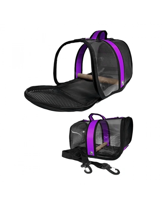 Markapet Tünekli Kuş Taşıma Çantası 20-30 cm Mor