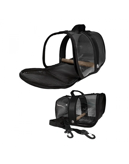 Markapet Tünekli Kuş Taşıma Çantası 20-30 cm Siyah