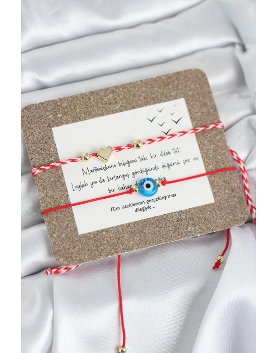 ® Marteniçka Bileklik 2li Nazar ve Kalp Model