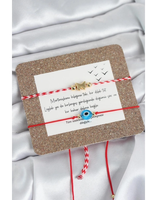 ® Marteniçka Bileklik 2li Nazar ve Kelebek Model