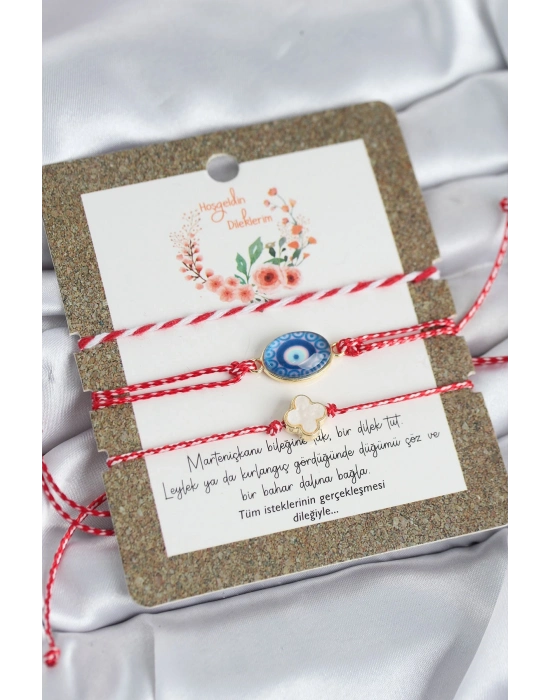 ® Marteniçka Bileklik 3lü Yonca ve Nazarlı Model