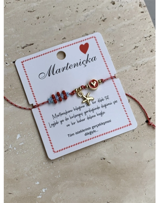 Marteniçka İp Bileklik - Kırmızı