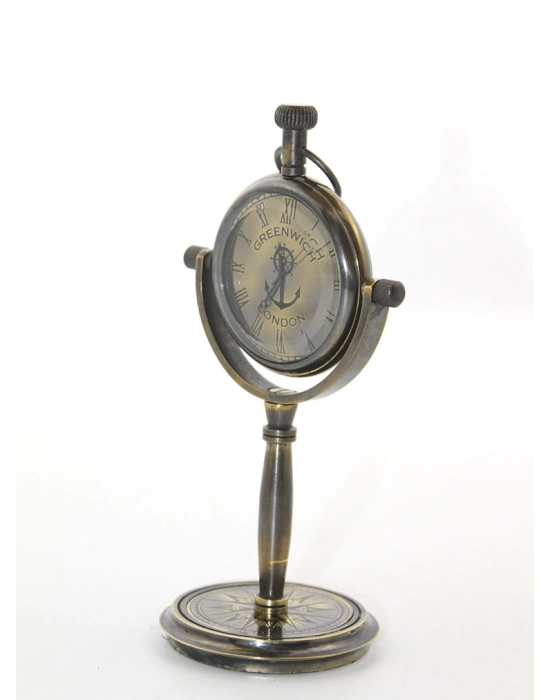 Masa Üstü Pirinç Saat Model 2