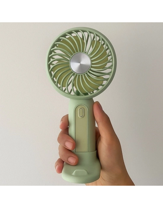 ®  Masa Üstü Standlı USB ile Şarj Olabilen 3 Ayarlı Fan Modlu Çanta Tipi El Fanı