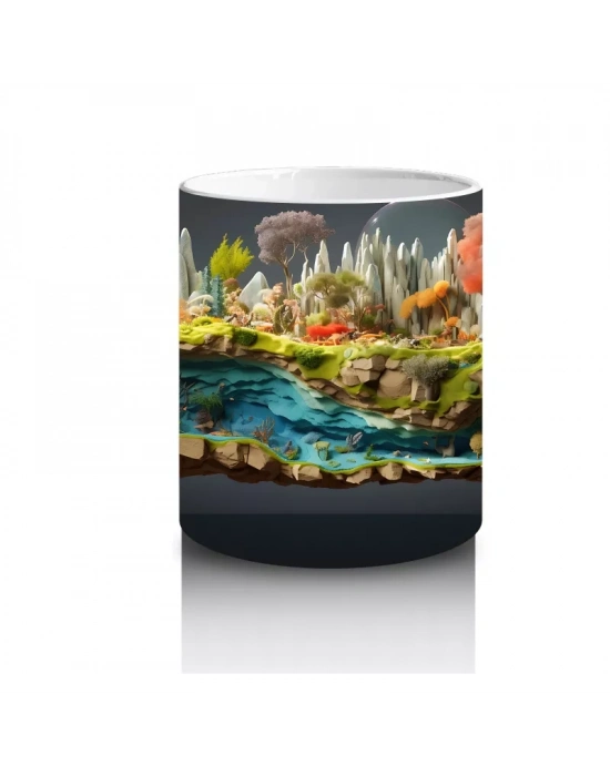 Masalsı Deniz Manzarası ve Mercan Resifi – Baskılı Kahve Kupası