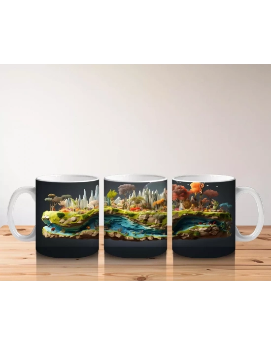 Masalsı Deniz Manzarası ve Mercan Resifi – Baskılı Kahve Kupası