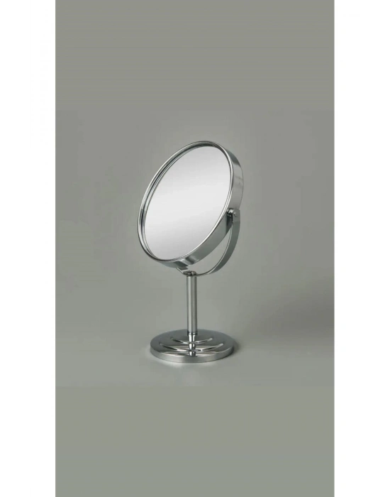 ® Masaüstü Ayaklı 360° Dönebilen Ev, Ofis, İşyeri, Seyahat İçin Mini Krom büyüteçli ayna 21x15