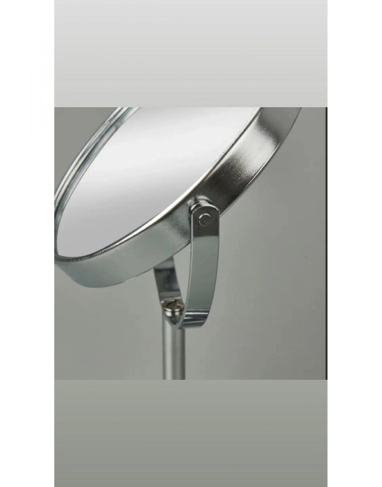 ® Masaüstü Ayaklı 360° Dönebilen Ev, Ofis, İşyeri, Seyahat İçin Mini Krom büyüteçli ayna 21x15