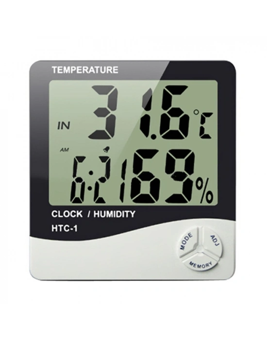 Masaüstü Dijital Termometre Nem Ölçer Saat