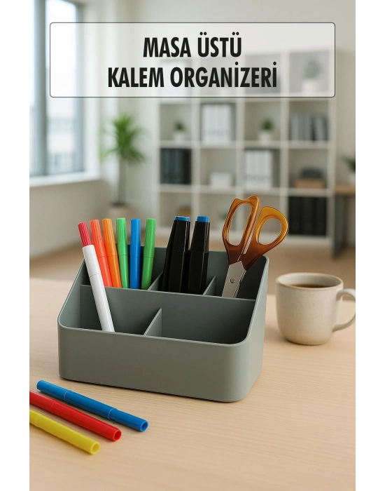 Masaüstü Kalem & Düzenleyici Kalemlik Gri