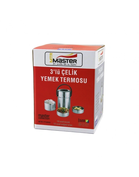 Master Mtr-yt-2000 3lü Çelik Yemek Termosu Sefer Tası 2lt*12