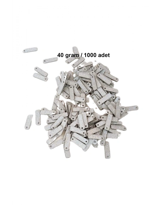 Mat Beyaz 15 x 5 mm Dantel Oya Yazma Halhal Abiye Lazer Kesim Pul 1000 adet / 40 gram