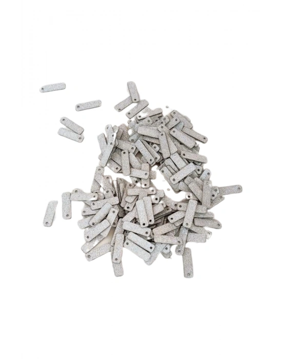 Mat Beyaz 15 x 5 mm Dantel Oya Yazma Halhal Abiye Lazer Kesim Pul 200 adet / 8 gram