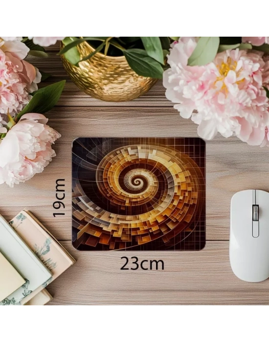 Matematiksel Sanat Temalı Geometrik Mouse Pad - 19x23 cm 2 mm Dikdörtgen İthal Baskılı Mouse Pad