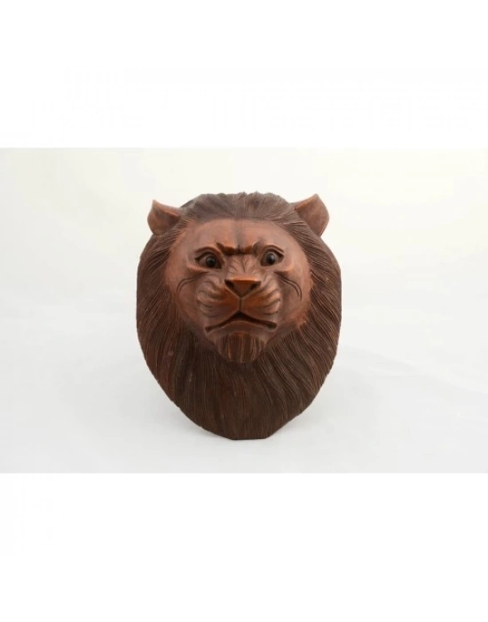 Maun Ağacı El Yapımı Dekoratif Aslan Büstü