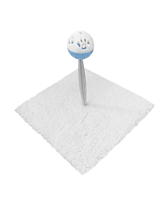 Yaylı Toplu Hacıyatmaz Kedi Aktivite Oyuncağı 16-20 cm Beyaz