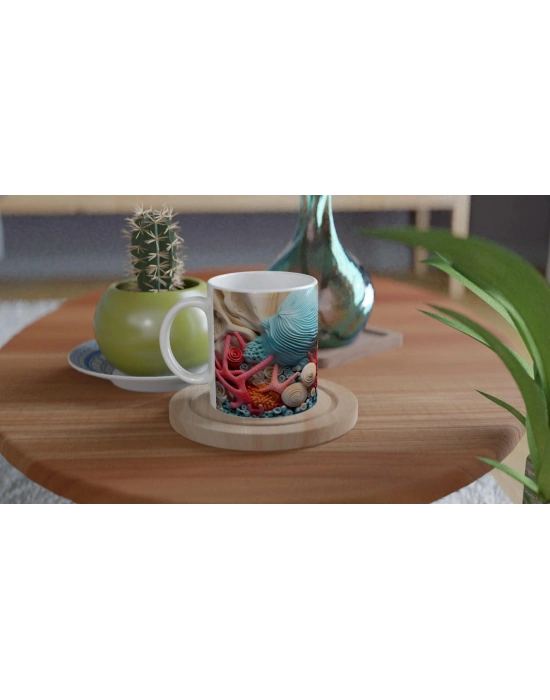 Mavi Dalgalar Arasında Kupa Bardak