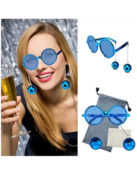Mavi Disko Toplu Küpeli Parti Gözlüğü