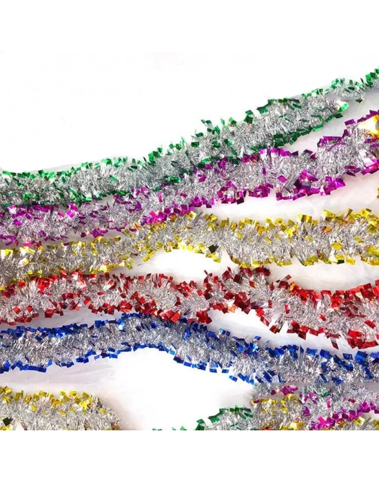 Mavi Gümüş Garland Çift Renk Sim Süs