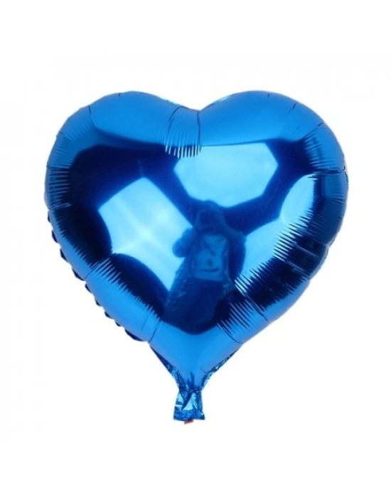Mavi Kalp Folyo Balon 45 Cm.