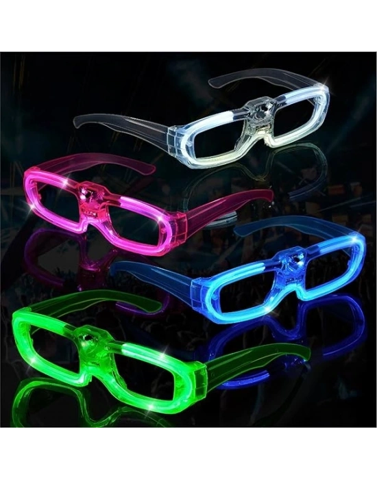 Mavi Led Işıklı Parti Gözlüğü 3 Modlu – Glow & Gece Eğlence Gözlüğü