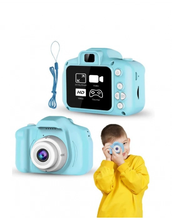 ® Mavi Mini HD Video Kamera Fotoğraf Çekimli Genişletilebilir Hafızalı Şarjlı Model