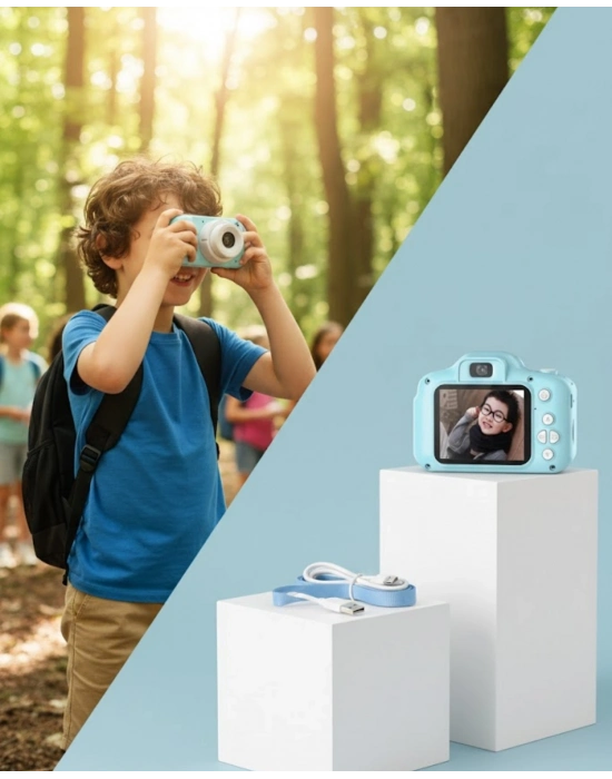 ® Mavi Mini HD Video Kamera Fotoğraf Çekimli Şarj Edilebilir Bataryalı Dijital Kayıt Cihazı