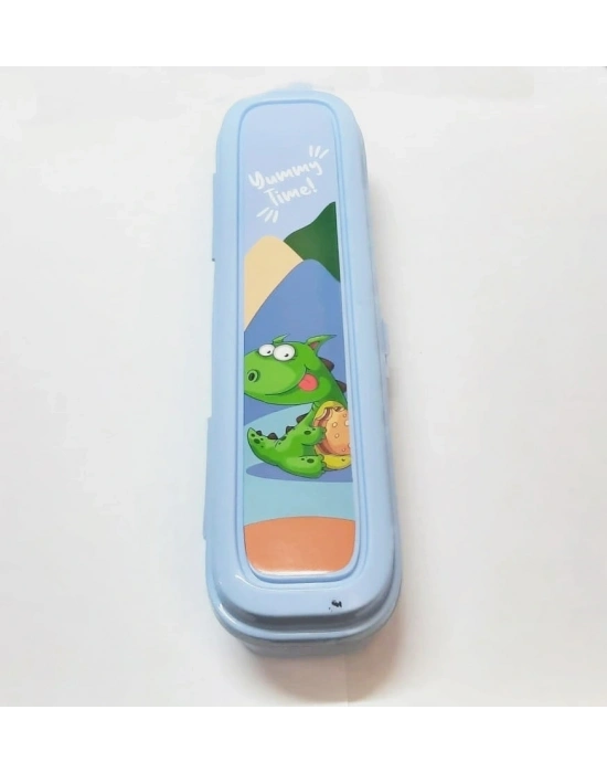 Mavi Multi Renkli Kapaklı Kalemlik Kutusu -çanta İçi Saklama - Diş Fırçası - Makyaj Fırçası Kutu