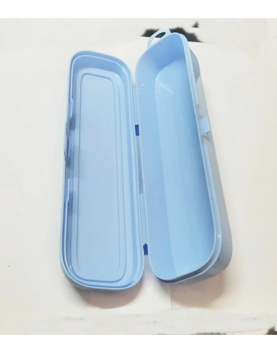 Mavi Multi Renkli Kapaklı Kalemlik Kutusu -çanta İçi Saklama - Diş Fırçası - Makyaj Fırçası Kutu