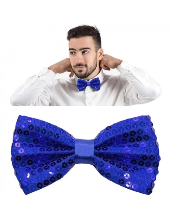 Mavi Payetli Pullu Papyon