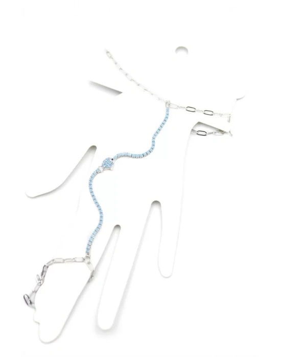 Mavi Taşlı Balık Şahmeran - Gümüş