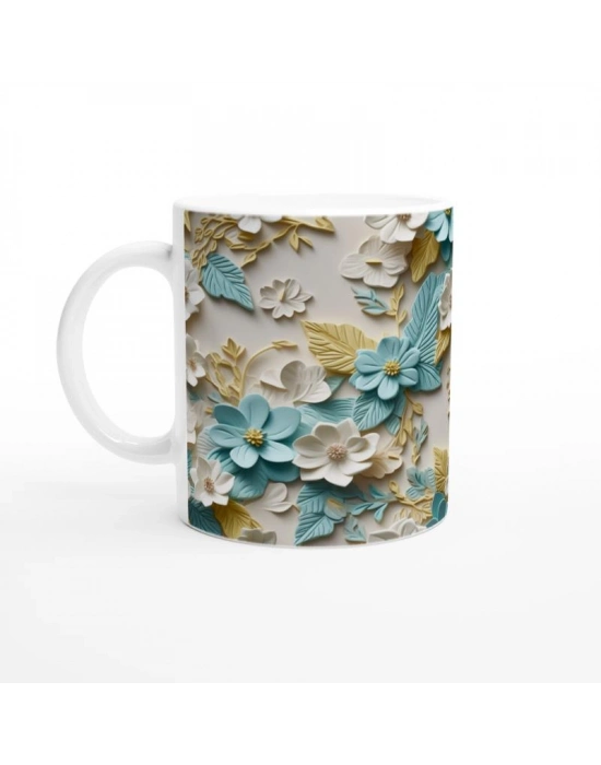 Mavi Yaprak Bahçesi Kupa Bardak