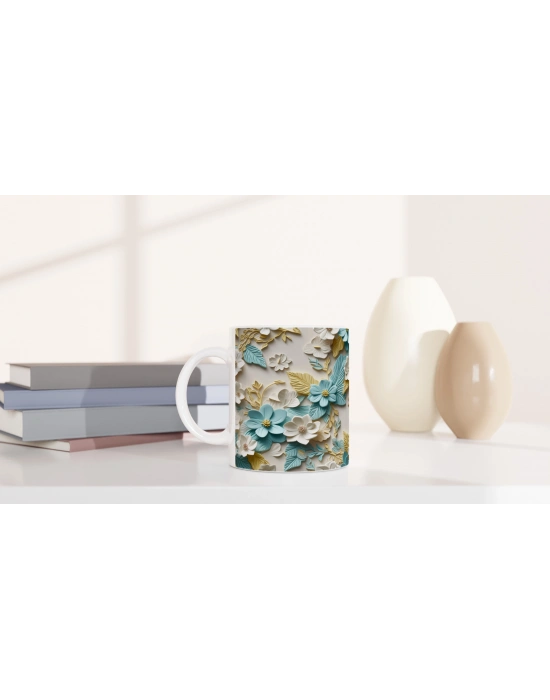 Mavi Yaprak Bahçesi Kupa Bardak