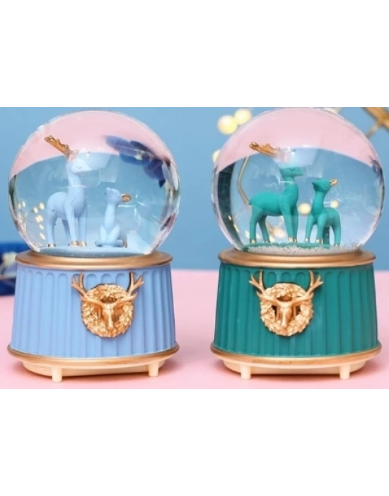 Mavi-yeşil Geyik Kar Küresi Küçük Boy