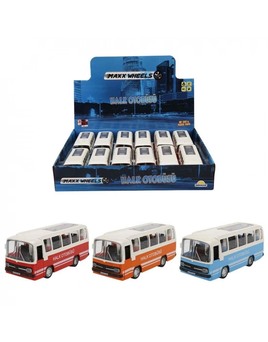 ® Maxx Wheels Sesli ve Işıklı Nostaljik Halk Otobüsü 15 cm. 1 Adet Fiyatıdır