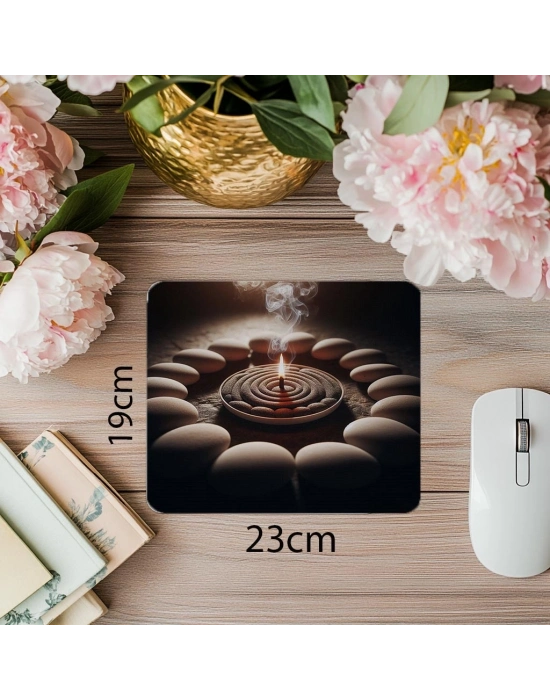 Meditasyon Temalı Zen Mouse Pad - 19x23 cm 2 mm Dikdörtgen İthal Baskılı Mouse Pad