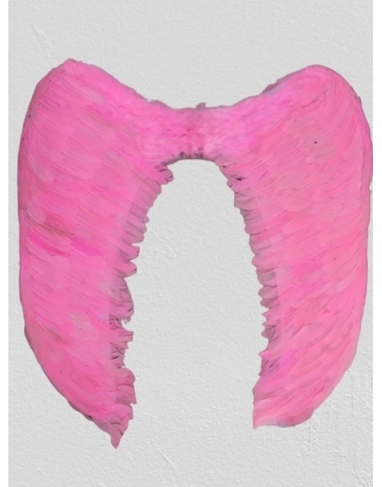 Mega Boy Pembe Renk Tüylü Melek Kanadı 100x85 Cm