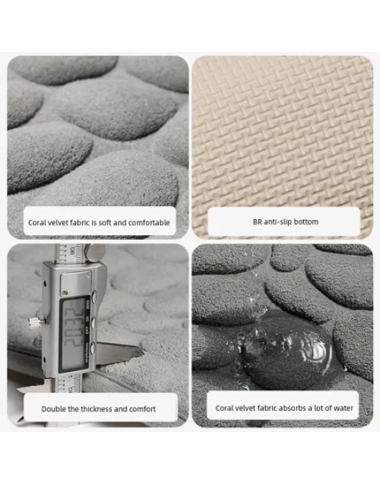 Memory Kaydırmaz Banyo Paspası Gri