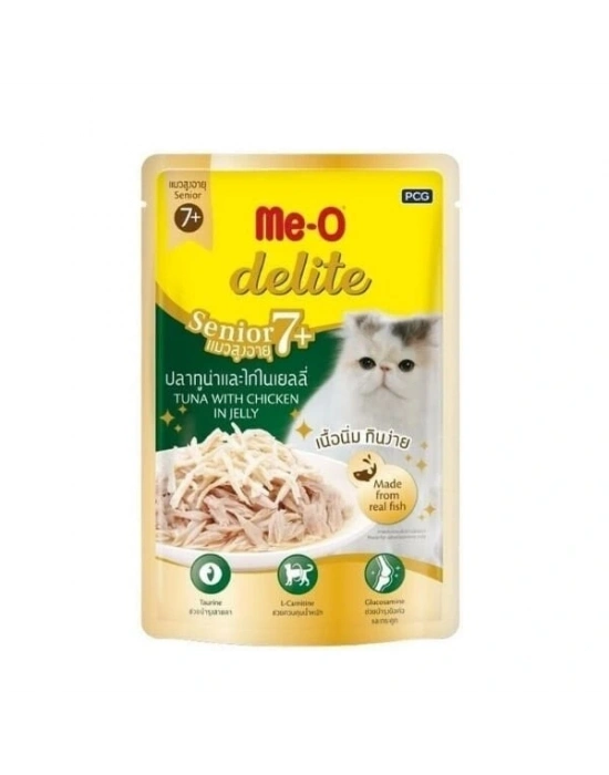 Meo Delite Ton Balıklı ve Tavuklu Pouch Yaşlı Konserve Kedi Maması 1 Adet 70 Gr