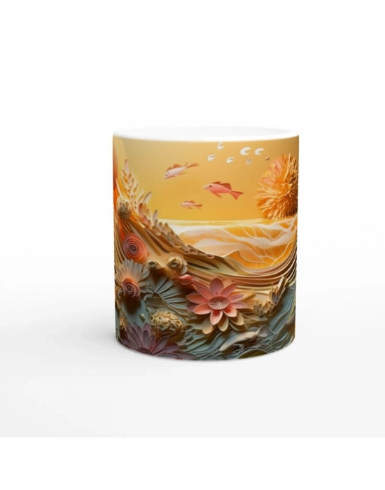 Mercan Bahçesi ve Altın Balıklar Kupa Bardak