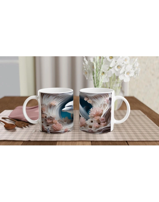 Mercan Bahçesinde Mutlu Yunus Kupa Bardak