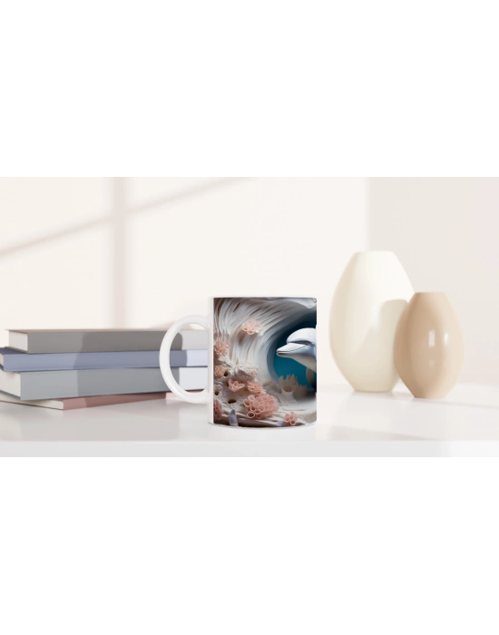 Mercan Bahçesinde Mutlu Yunus Kupa Bardak