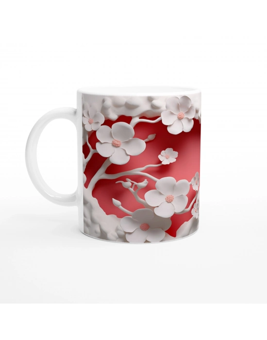 Mercan Çiçekleri ve Dalgalar Su Altı Temalı Kupa Bardak