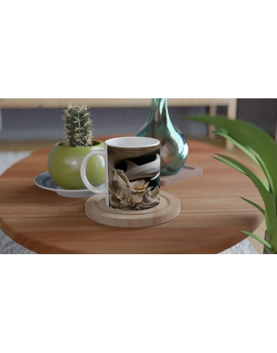 Mercan Dalgalar Arasında Yüzen Şirin Yunus Kupa Bardak