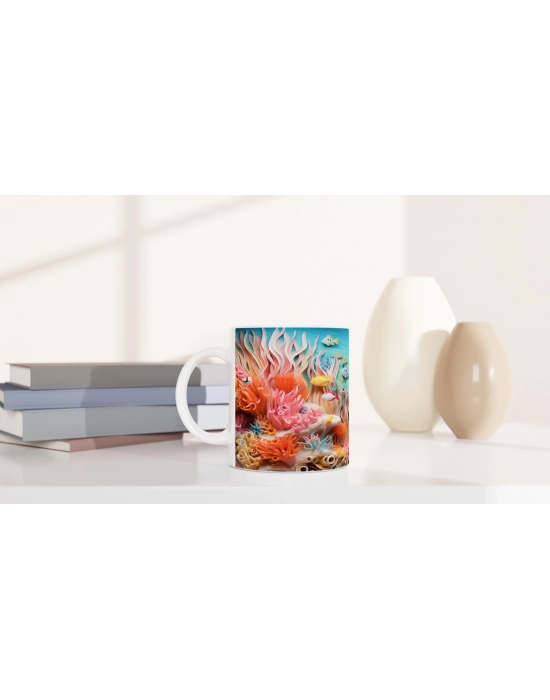 Mercan Dalgaları Arasında Balıklar Kupa Bardak