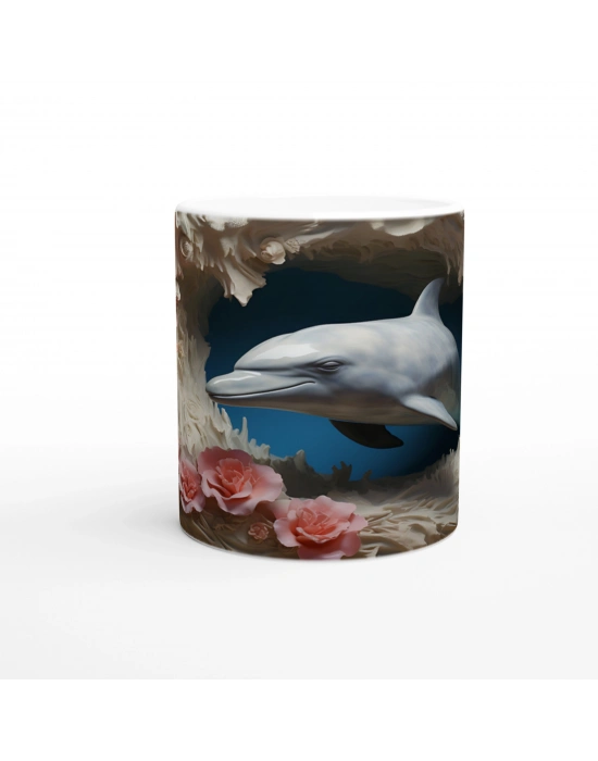 Mercan Dalgaları Arasında Yunus ve Güller Kupa Bardak