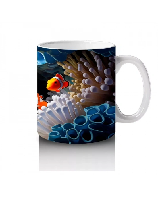 Mercan Kayalıklarında Palyaço Balıkları – Baskılı Kahve Kupası