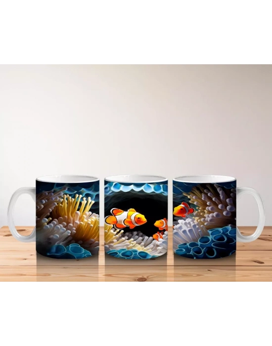 Mercan Kayalıklarında Palyaço Balıkları – Baskılı Kahve Kupası